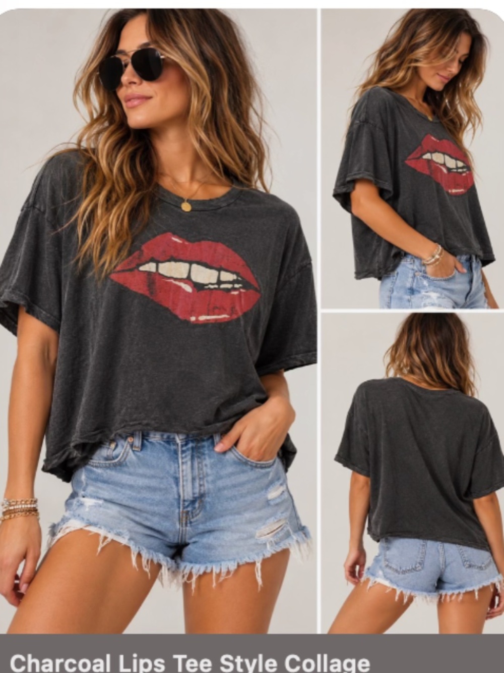 Oversized graphic tee, Lips